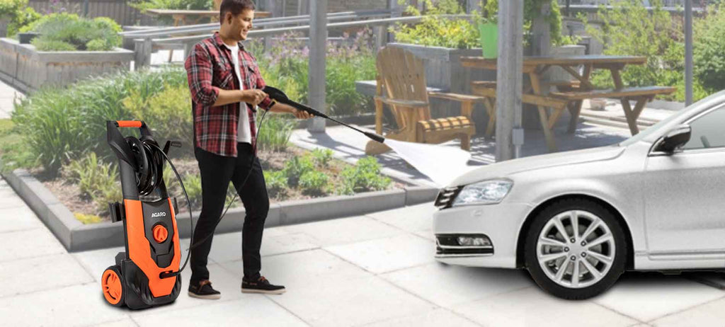 wash car with power washer