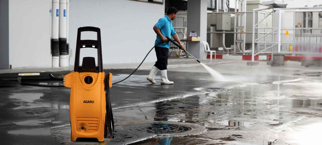 pressure washer on car