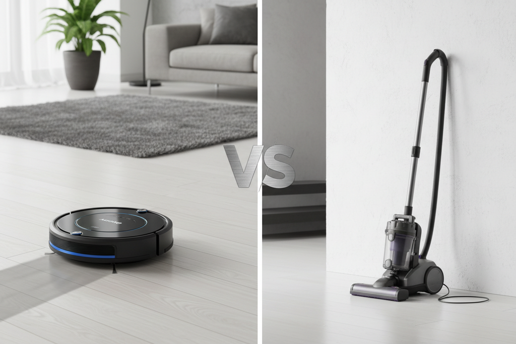 AGARO Alpha Robot Vacuum Cleaner vs Traditional Vacuum Cleaner