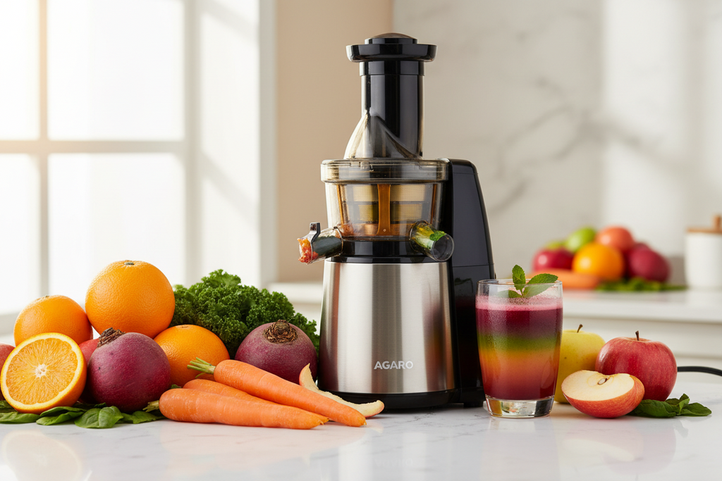 AGARO Slow Juicer for Leafy Greens, Hard Fruits & Vegetables