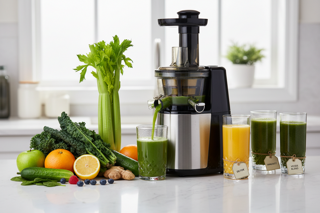 AGARO Slow Juicer for Green Juice, Detox Juice & Immunity Drinks