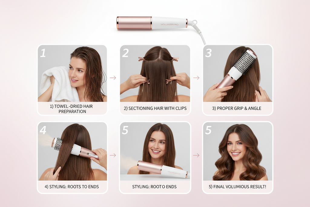 Step-by-Step Guide to Using AGARO HV2179 Volumizer Hair Dryer
