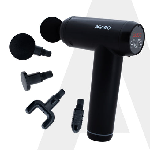 Imperial Gun Massager Deep Tissue Handheld Massager, Up to 99-Level Control, 4 Heads, Rechargable, Muscle Relaxation of Neck, Shoulder, Back, Foot for Men & Women, Post-Workout Recovery & Muscle Relief, Black