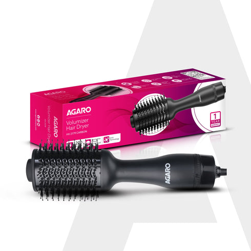 HV2179 Hot Air Brush for Hair, Blow Dryer Brush, Volumizer & Styler, 360° Airflow Vent, Oval Barrel for Hair Volume, Charcoal Bristles, Ceramic Coating Brushing Head, 1200W