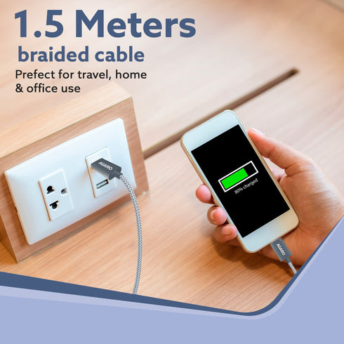 Type C to Type C Cable, 140W, Supports PD, Nylon Braided Fast Charging Cable, Compatible With Type C Devices Including Android Phone, iPhone, Laptop & MacBook etc, 1.5M, 480 Mbps Data Transmission