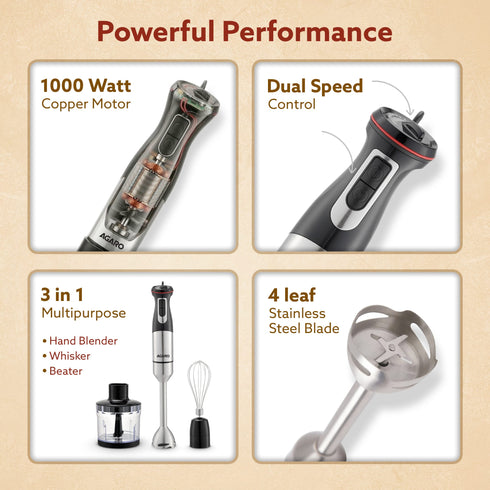 Grand 1000 Watts Hand Blender With Chopper