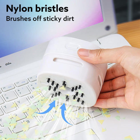 Crown Mini Desk Vacuum Cleaner, Mini Table dust Sweeper, High Endurance up to 150 mins, Cordless, For Table Cleaning, Home, School, Office