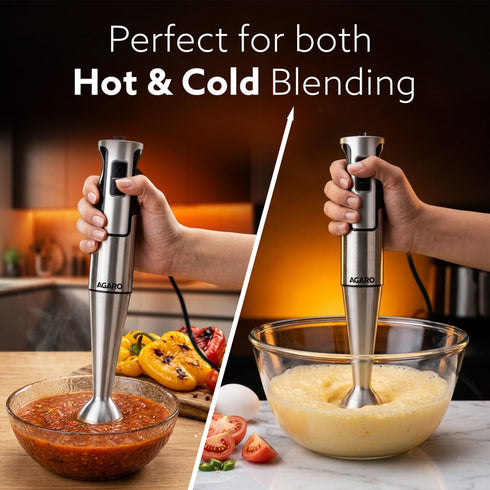 Regency Hand Blender, 600W, Variable Speed Modes & Speed Regulator, Stainless Steel Blades, Mixing, Blending, Whisking, Low Noise