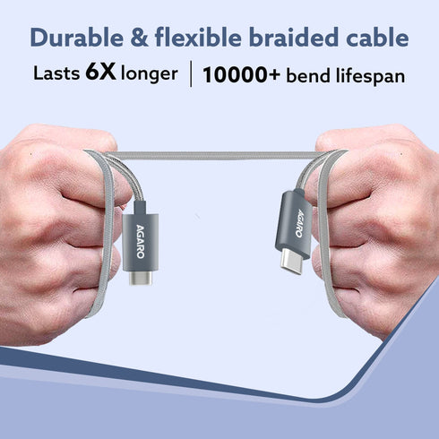 Type C to Type C Cable, 140W, Supports PD, Nylon Braided Fast Charging Cable, Compatible With Type C Devices Including Android Phone, iPhone, Laptop & MacBook etc, 1.5M, 480 Mbps Data Transmission