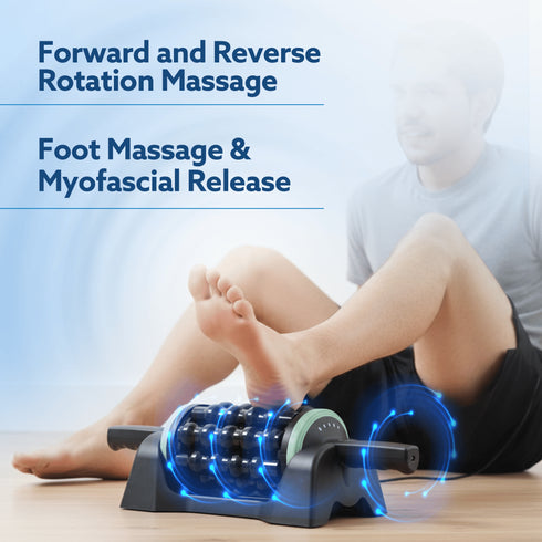 Supreme Rolling Massager with Forward & Reverse Rotation | 5 Speed Levels | Rechargeable Wireless Deep Tissue Roller for Back, Legs, Thighs & Arms | Auto Shut-Off & Hands-Free Base