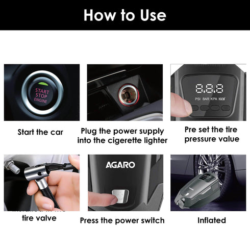 Agaro Primo Digital Tyre Inflator with Bag