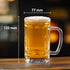 Elegant Beer Mug, Set of 2, 397ml Each, Transparent, Serves Beer, Juice, Mocktail, Cocktail, Drinking Glass with Handle