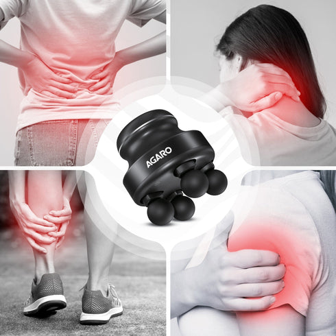 Royal Deep Tissue Body Massager with 4 Interchangeable Heads | Handheld Electric Vibration Massager for Neck, Back, Shoulder, Leg & Full Body Muscle Relief & Myofascial Release, Black