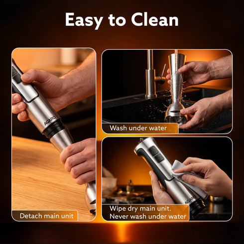 Regency Hand Blender, 600W, Variable Speed Modes & Speed Regulator, Stainless Steel Blades, Mixing, Blending, Whisking, Low Noise