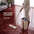 Flat Mop and Bucket Set | 360° Rotating Microfiber Flat Mop for Floor Cleaning | Hands-Free Squeeze & Wash Mop System with Bucket for Home Cleaning