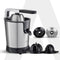 Regency Electric Citrus Juicer 350W, 650 ml, Pulp Regulator, AC Copper Motor, 2 Cones For All Citrus fruits, 2 filters, Anti Drip, Stainless Steel Body, Silver & Black