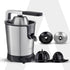 Regency Electric Citrus Juicer 350W, 650 ml, Pulp Regulator, AC Copper Motor, 2 Cones For All Citrus fruits, 2 filters, Anti Drip, Stainless Steel Body, Silver & Black