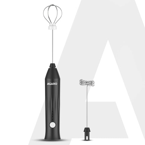 Regal Rechargeable Milk Frother, 3-Speed Handheld Electric Whisk with Stand, Portable Mixer for Coffee, Lattes, Hot Chocolates, Shakes & Eggs, Home & Office Use, Stainless Steel