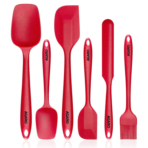 Deluxe Silicone Spatula Set of 6 , Red