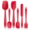 Deluxe Silicone Spatula Set of 6 , Red