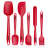 Deluxe Silicone Spatula Set of 6 , Red