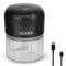 Elite Rechargeable Mini Electric Chopper, Food Grade Bowl, Stainless Steel Blades, Rechargeable, One Touch Operation, for Chopping Garlic, Ginger, Onion, Vegetable, Nuts, 250 Ml, Black