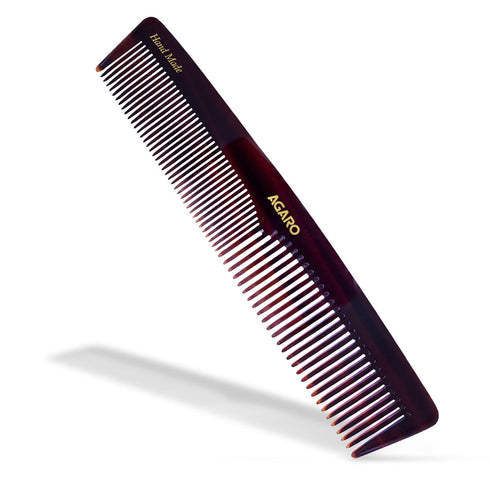 AGARO Hand Made Cellulose Acetate Comb HMC76, All Fine Tooth Dressing Comb, Smooth Rounded Teeth, Hair Styling, Hair Brushing, Hair Dressing, Brown