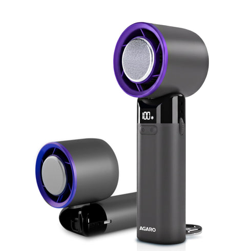 Regency Mini Handheld Fan with Ice Touch Technology, 100 Adjustable Speeds, 4000mAh Rechargeable Battery, USB-C Charging, Foldable Portable Fan with Smart Digital Display, Use for Home