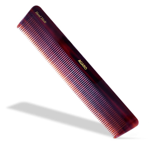 AGARO Hand Made Cellulose Acetate Comb HMC71, All Fine Tooth Dressing Comb, Smooth Rounded Teeth, Hair Styling, Hair Brushing, Hair Dressing, Brown