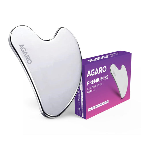 Premium Stainless Steel Gua Sha Tool – Facial Massager for Face, Neck & Eyes, Tightens Skin, Reduces Wrinkles & Relaxes Muscles, improve circulation, reduce puffiness, enhance skin elasticity