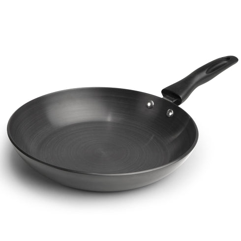 Elite Hard Anodised Tapper Frying Pan, 1.5L Capacity, 24 cm Diameter, Gas Oven Compatible, 3 mm thick plate, Riveted handle, Frying, Cooking, Serving, Black