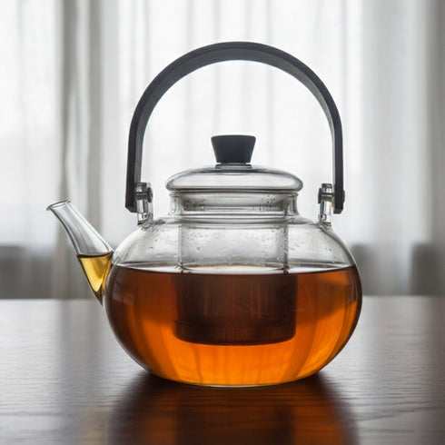 Adore Borosilicate Glass Kettle 900ml | Heat Resistant, Durable Clear Glass, Stovetop & Microwave Safe, Ideal for Tea, Coffee, Water & Hot Beverages