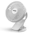 Regal Portable Clamp Fan | Rechargeable USB-C Compatible Table Fan with 3 Speeds, Multi-Clip Function, 3400 RPM & 5 Hours Runtime | 5-Inch Quiet Mini Fan for Home, Office, Car & Kitchen | White