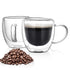 Elite Double Wall Glass Cups 250ml, Pack of 2 | Premium Borosilicate, Heat Resistant, Microwave & Dishwasher Safe, Ideal for Coffee, Tea, Latte & Cold Beverages