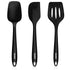 Deluxe Silicone Spatula Set of 3, Cooking and Mixing, for Non-Stick Cookware, BPA Free, Seamless Design, Black