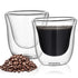 Elite Double Wall Glass Espresso Cups 80ml, Pack of 2 | Premium Borosilicate, Heat Resistant, Ideal for Coffee, Tea, Latte, Microwave & Dishwasher Safe