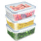 Airtight Container, Food Storage Container With Lid, Multipurpose, Rectangular Plastic Body, Leak Proof, BPA Free, 1.5L Each, Pack of 3