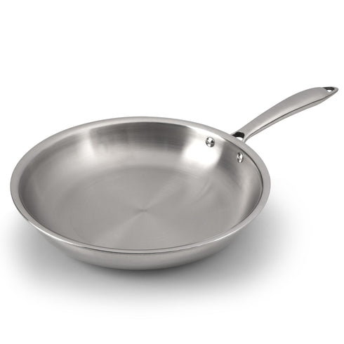 Regency Tri-Ply Steel Frying Pan , 1.5L Capacity, 24 cm Diameter, Stainless Steel, Riveted Handle, Food Safe, Gas Oven and Induction Oven Compatible, Silver