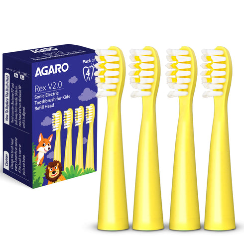 AGARO Rex V2.0 Kids Sonic Toothbrush Refill Heads Pack of 4