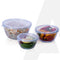 Elite Glass Bowl With Lid, 3 pcs Set - 500, 800,1600 ml