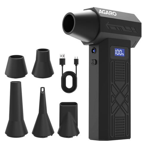 Electric Air Duster, Powerful 120000 RPM Cordless Mini Blower with 4-Speed Settings, Digital Display & 5200 mAh Battery | Dust Cleaner for Computer, Laptop, Keyboard, Car & Home Cleaning, AD1771