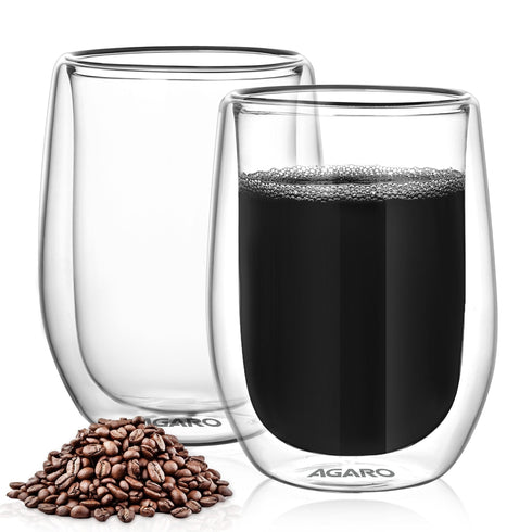 Elite Double Wall Glass 300ml, Pack of 2 | Premium Borosilicate, Heat Resistant, Microwave & Dishwasher Safe, Ideal for Coffee, Tea, Latte & Cold Beverages