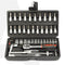 46pcs Professional 1/4'' Square Drive Metric Socket Set, Black