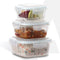 Elite Glass Container With Lid, 3 pcs Set - 320, 520, 800ml