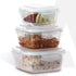 Elite Glass Container With Lid, 3 pcs Set - 320, 520, 800ml