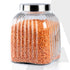 Elegant Glass Jar 3500 ml, Round Shaped, Steel Lid, Storage Glass Container, Transparent, Kitchen Organiser, Multipurpose Jar