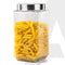 Elegant Glass Jar 2250 ml, Square Shaped, Steel Lid, Storage Glass Container, Transparent, Kitchen Organiser, Multipurpose Jar