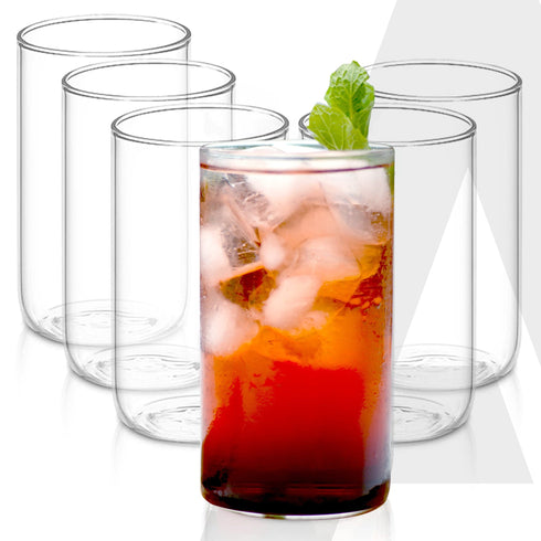 Elite Borosilicate Glass Tumbler, Serves Water, Cold Drinks, Juice, Milk, Pack of 6, 300 ml, Flame Proof Glasses, Microwave & Dishwasher Safe, Transparent