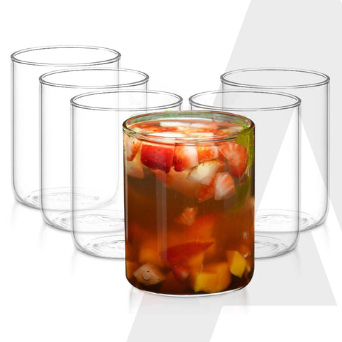 Elite Borosilicate Glass Tumbler, Serves Water, Cold Drinks, Juice, Milk, Pack of 6, 255 ml, Flame Proof Glasses, Microwave & Dishwasher Safe, Transparent