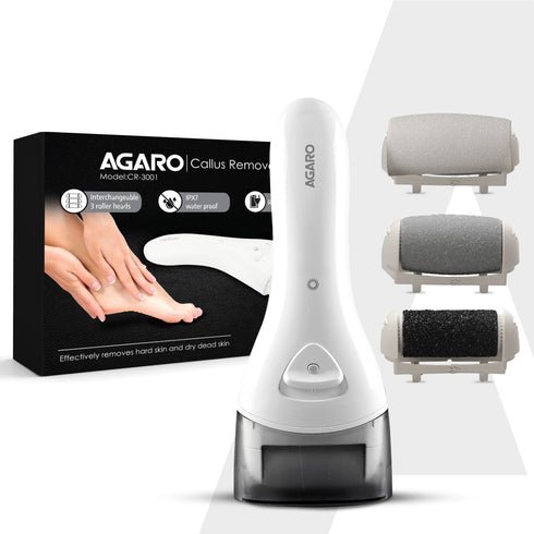 CR3001 Callus Remover with 3 Interchangeable Head Rollers, Rechargeable for Foot Care, Callus & Dead Skin Removal